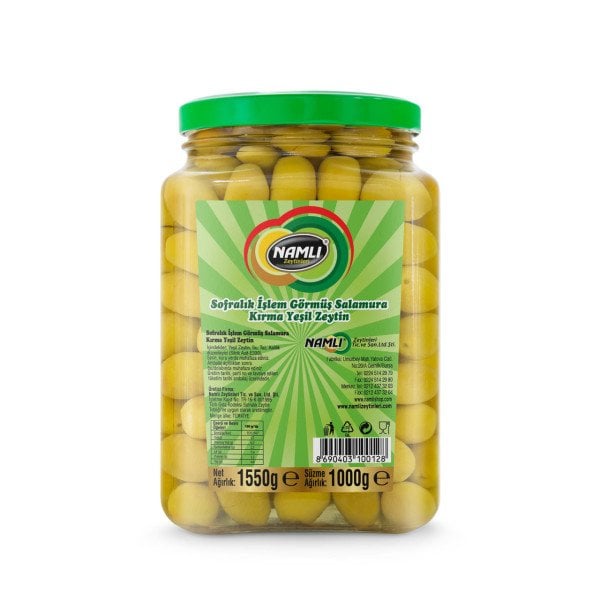 Namlı Zeytinleri Domat Kırma Yeşil Zeytin - 1 Kg